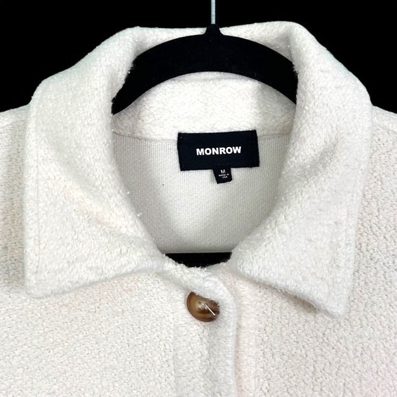 Monrow Revolve Cream Teddy Fleece Boucle Cotton Shacket Jacket Womens Size M‎ - Picture 8 of 15